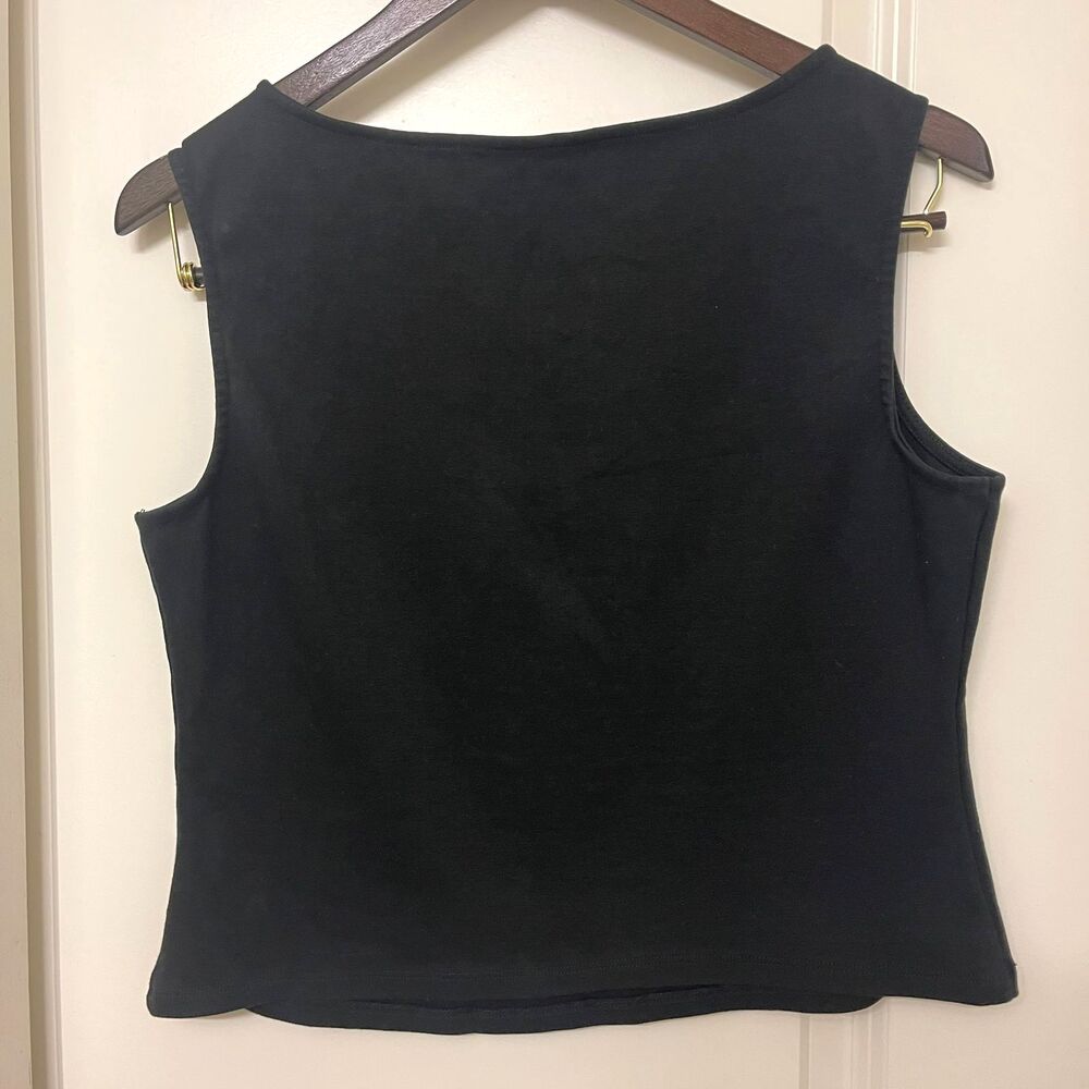 Madden NYC Women's Top Sleeveless Tshirt Black Tank Size XL - Picture 3 of 6